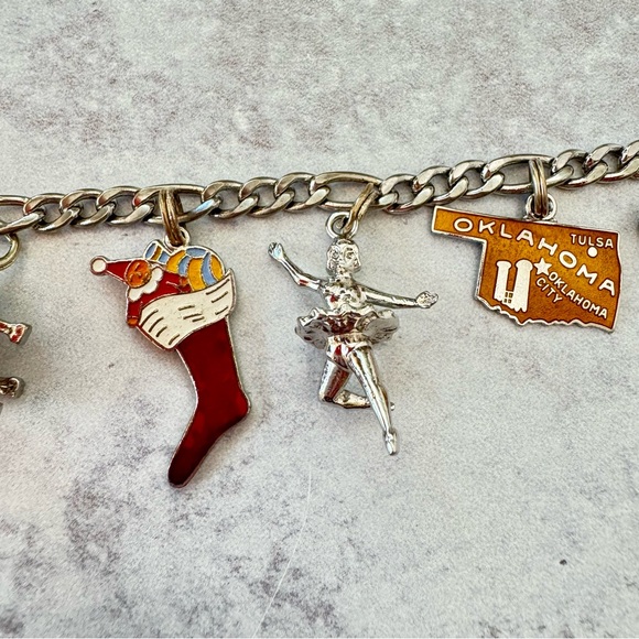 Silver Charm Bracelet from 60’s 70’s - Picture 4 of 11